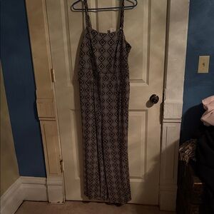 Torrid Black and White Tribal Print Jumpsuit